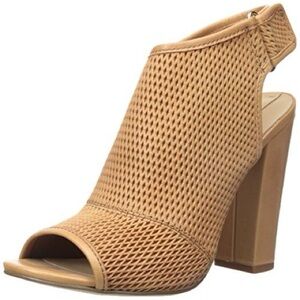 Women's Aldo Aligowen Tan Peep-Toe Heeled Sandals